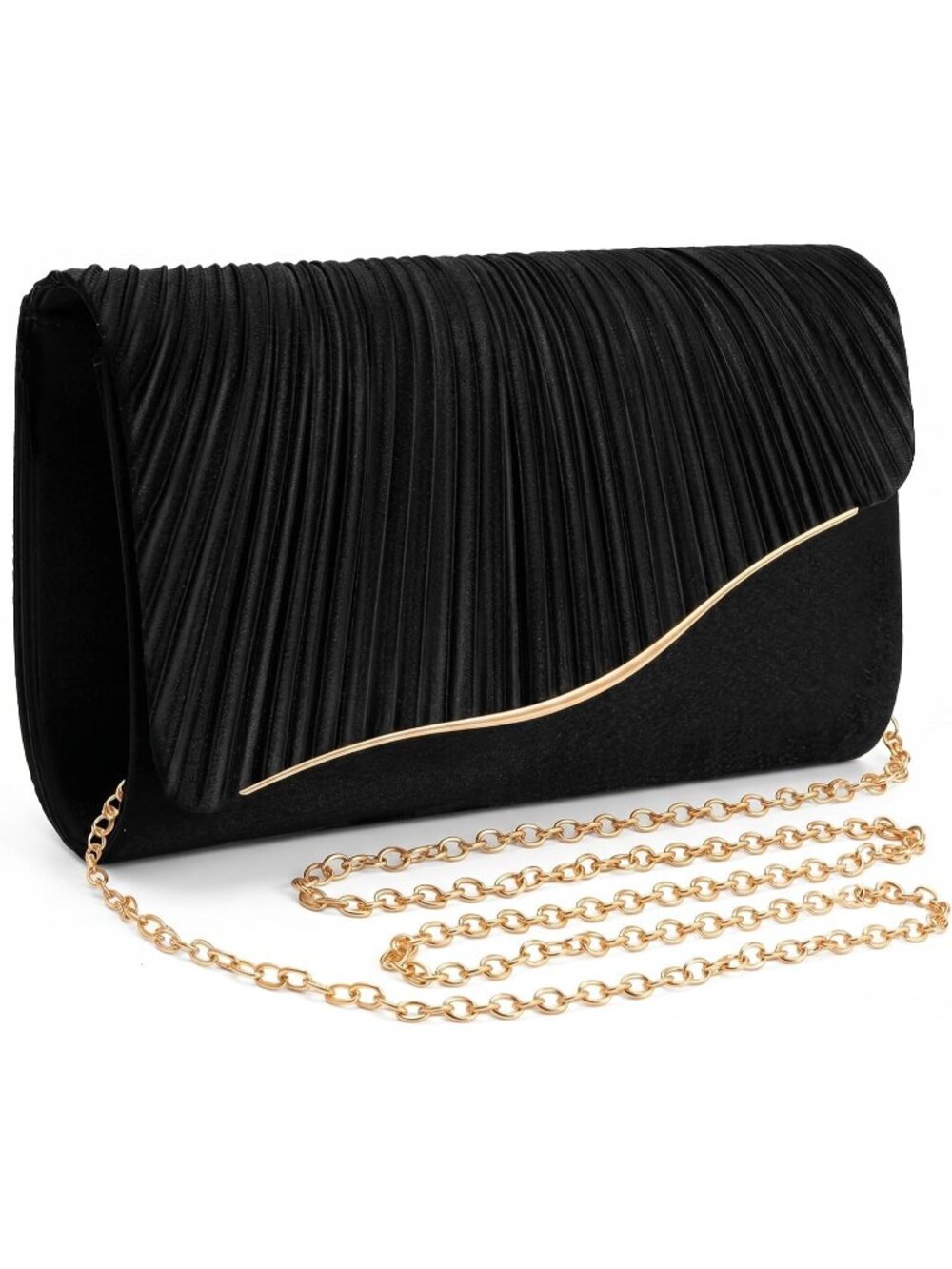 👜 Women's Black Elegant Satin Formal Purses Evening Cocktail Prom Clutch